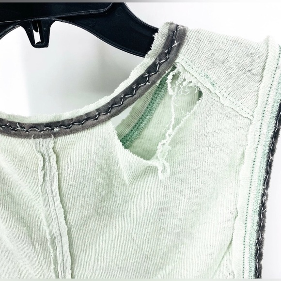 We The FREE PEOPLE Women’s Ringer Muscle Top Slim Teal Green Size S NWT $90 - Picture 6 of 8